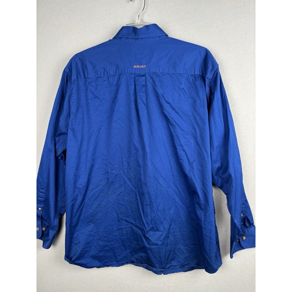 ARIAT Men's Shirt XXL Blue Button Down Long Sleeve Shirt Classic Western 3551 - Picture 10 of 16